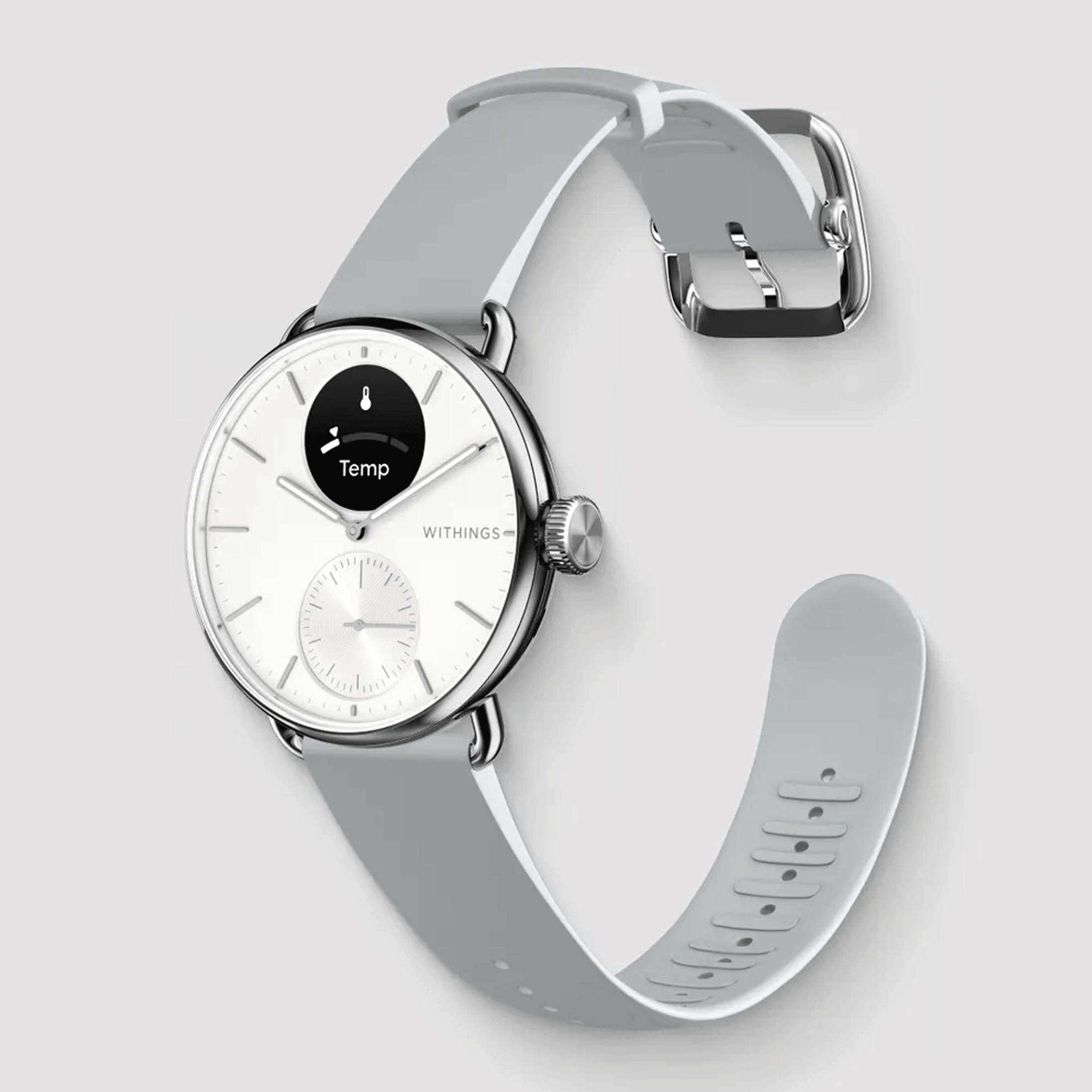 Montre connectée Withings ScanWatch 2 cadran blanc bracelet silicone blanc 38 mm WSW 238 WHITE