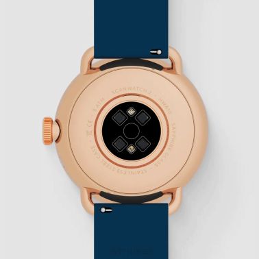 Withings ScanWatch 2 Rose Gold connected watch blue dial blue silicone strap 38 mm WSW 238 ROBLU