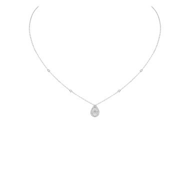 Collier Messika Joy en or blanc et diamant poire 0,40 carat