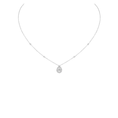 Collier Messika Joy en or blanc et diamant poire 0,40 carat