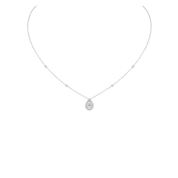 Collier Messika Joy en or blanc et diamant poire 0,40 carat