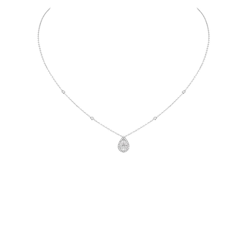 Collier Messika Joy en or blanc et diamant poire 0,40 carat