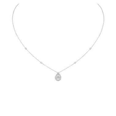 Collier Messika Joy en or blanc et diamant poire 0,40 carat