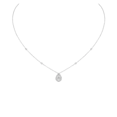 Collier Messika Joy en or blanc et diamant poire 0,40 carat