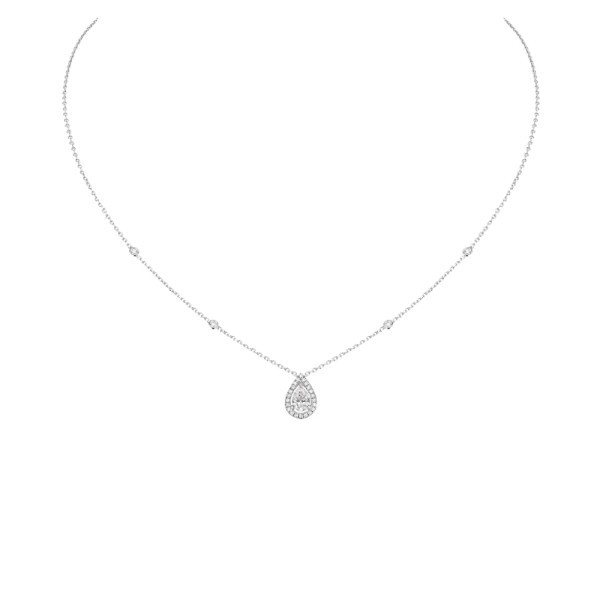 Collier Messika Joy en or blanc et diamant poire 0,40 carat