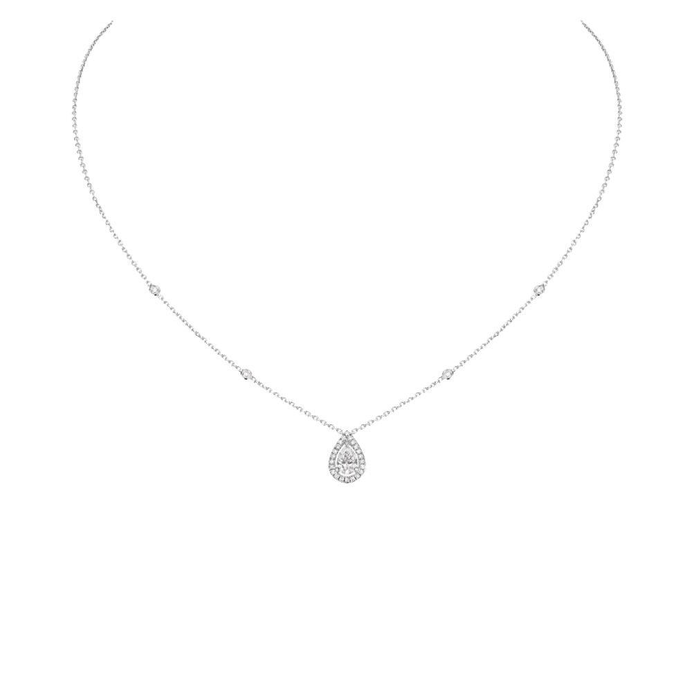 Collier Messika Joy en or blanc et diamant poire 0,40 carat