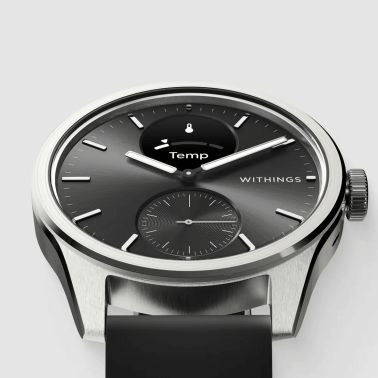 Withings ScanWatch 2 connected watch black dial black silicone strap 42 mm WSW 242 BLACK