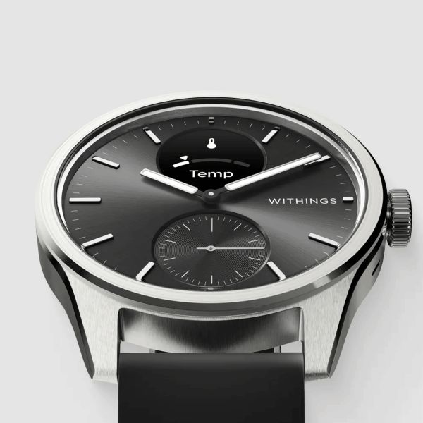 Withings ScanWatch 2 connected watch black dial black silicone strap 42 mm WSW 242 BLACK