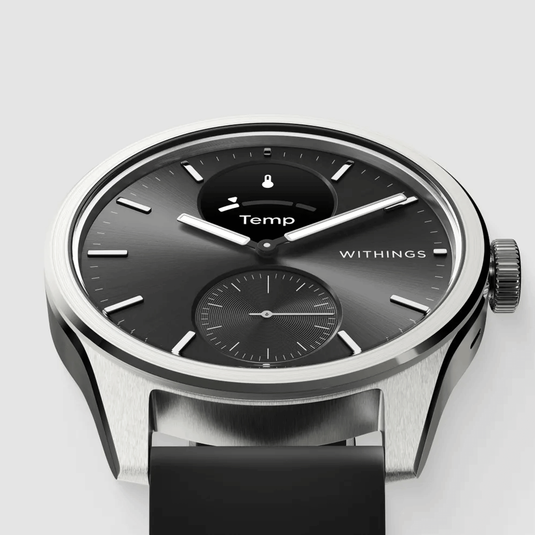 Withings ScanWatch 2 connected watch black dial black silicone strap 42 mm WSW 242 BLACK