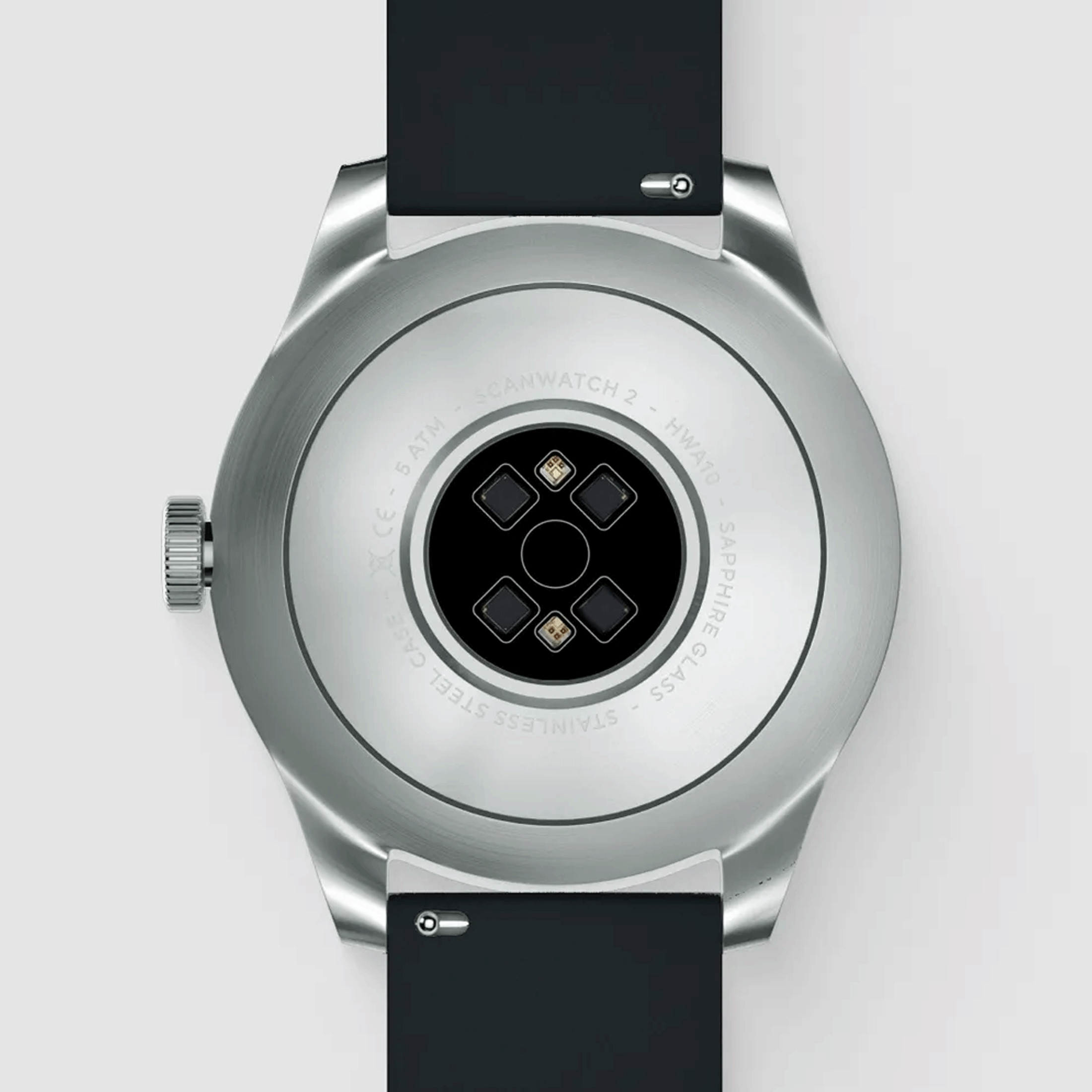 Withings ScanWatch 2 connected watch black dial black silicone strap 42 mm WSW 242 BLACK