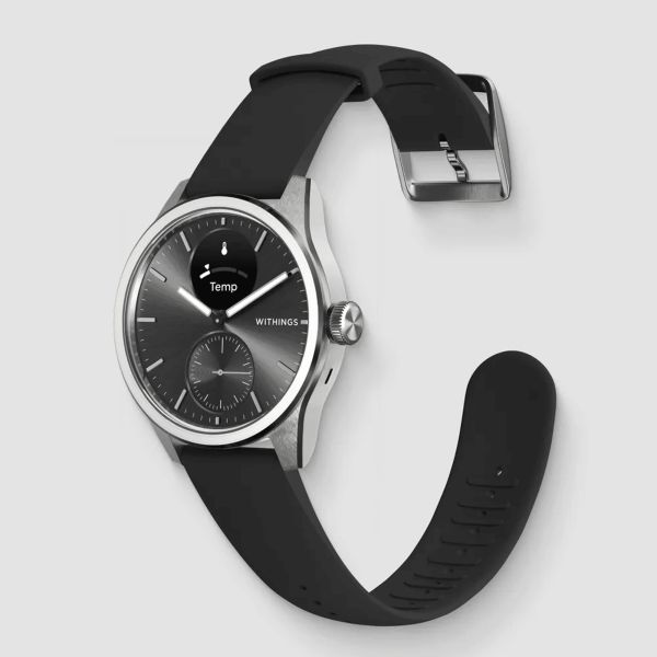 Montre connectée Withings ScanWatch 2 cadran noir bracelet silicone noir 42 mm WSW 242 BLACK