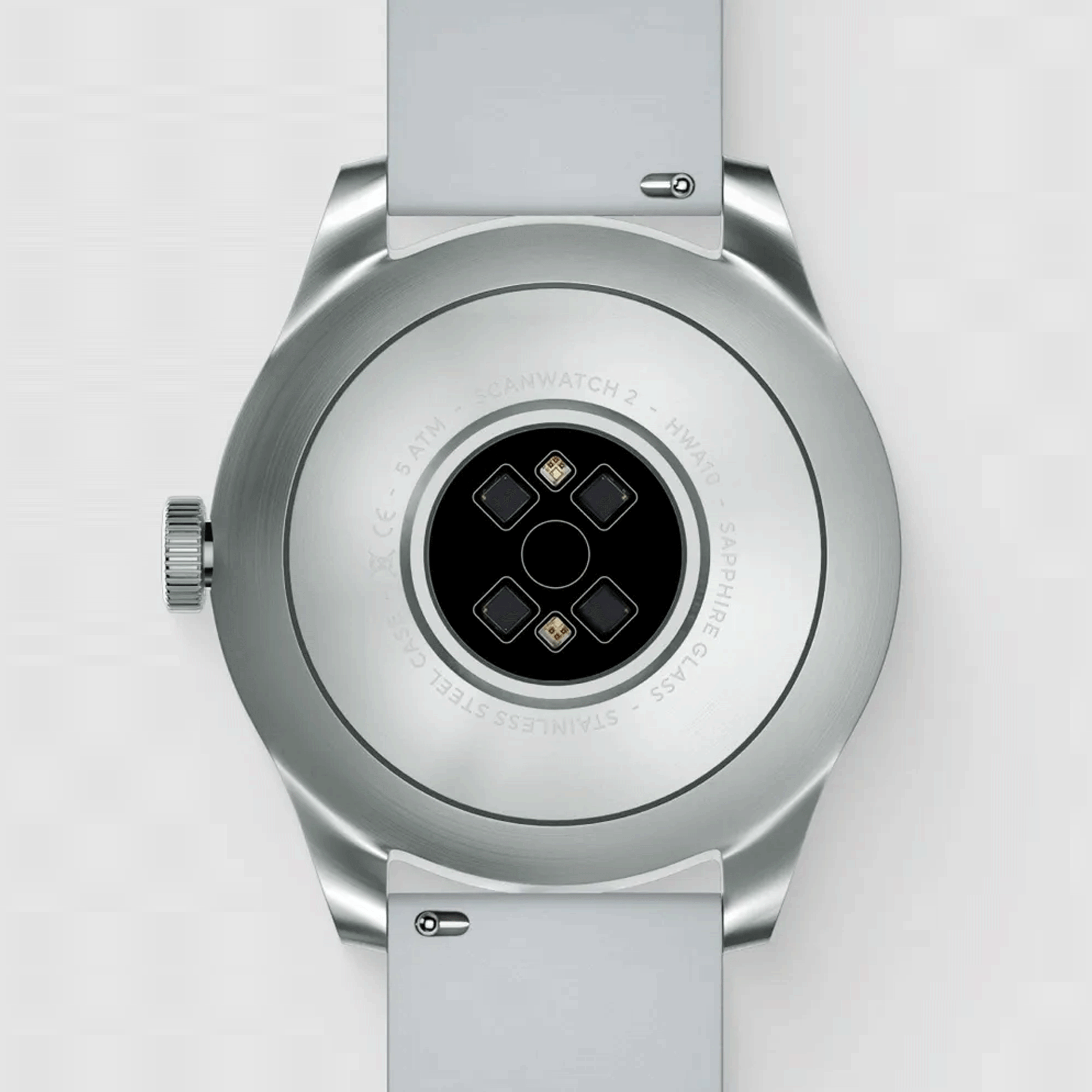 Withings ScanWatch 2 connected watch white dial white silicone strap 42 mm WSW 242 WHITE