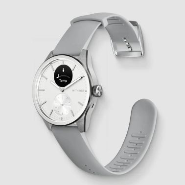 Withings ScanWatch 2 connected watch white dial white silicone strap 42 mm WSW 242 WHITE