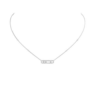 Collier Messika Baby Move Pavé en or blanc et diamants