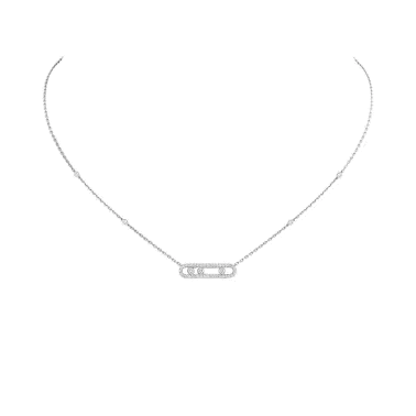 Collier Messika Baby Move Pavé en or blanc et diamants