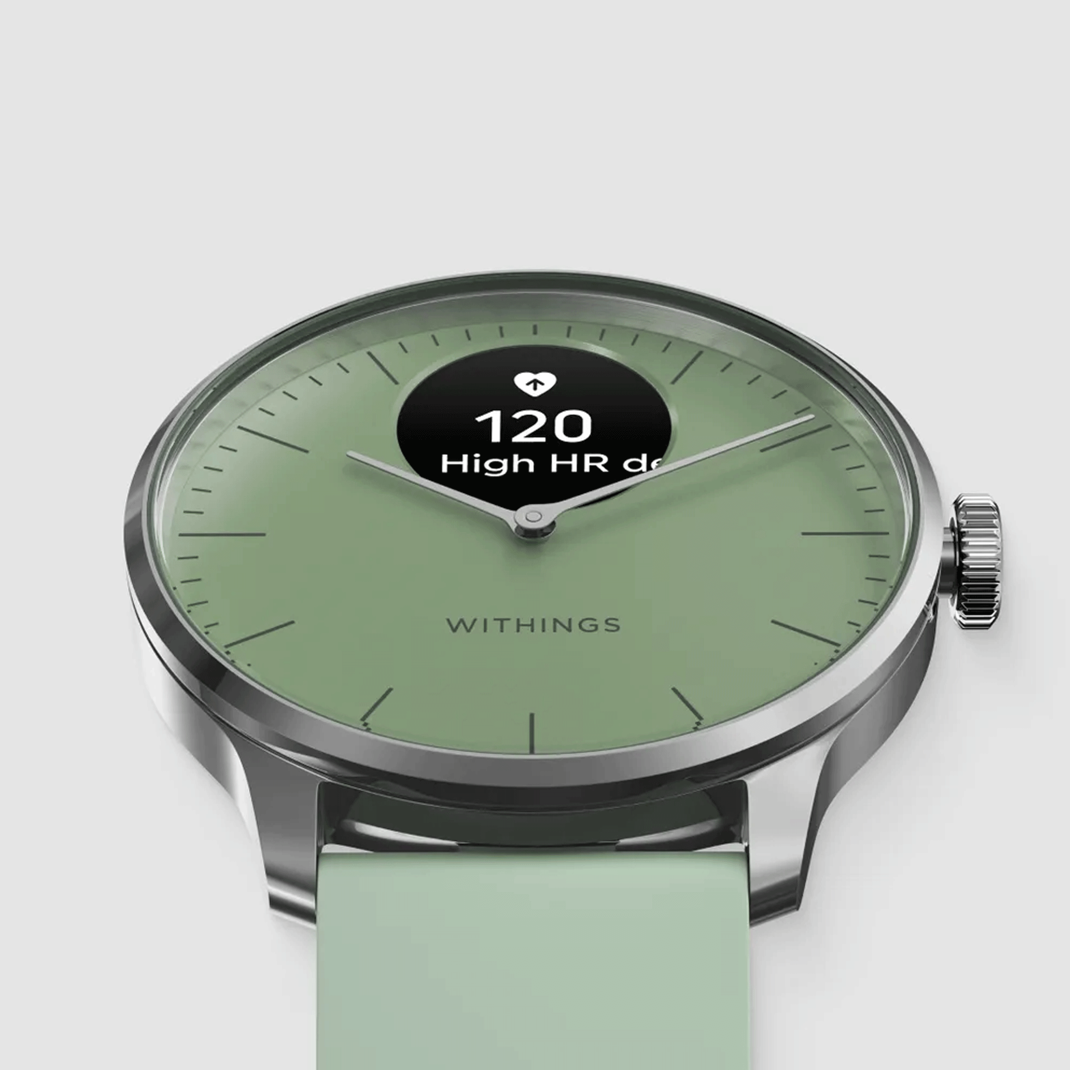 Withings ScanWatch Light connected watch green dial green silicone strap 37 mm WSW L GREEN