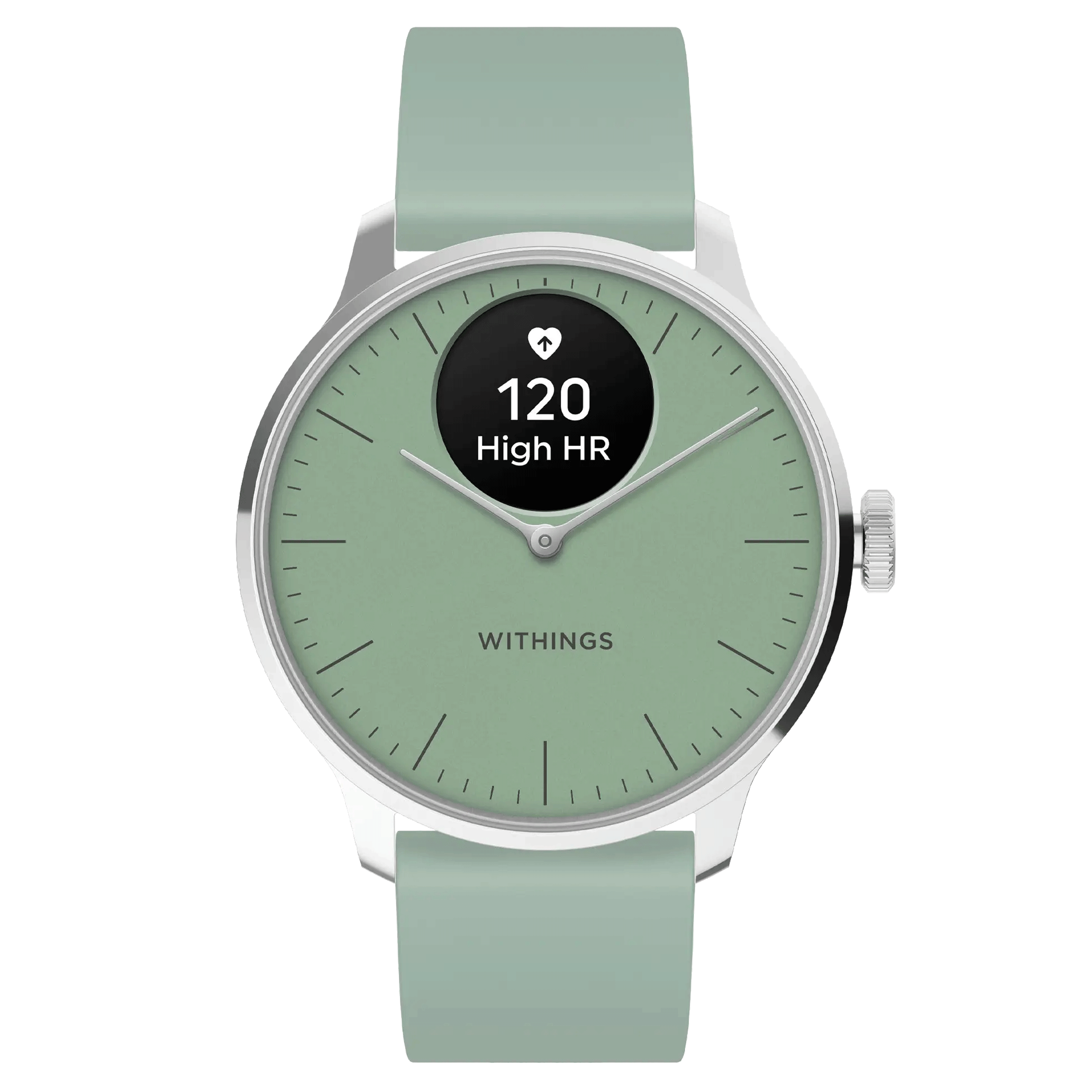 Withings ScanWatch Light connected watch green dial green silicone strap 37 mm WSW L GREEN