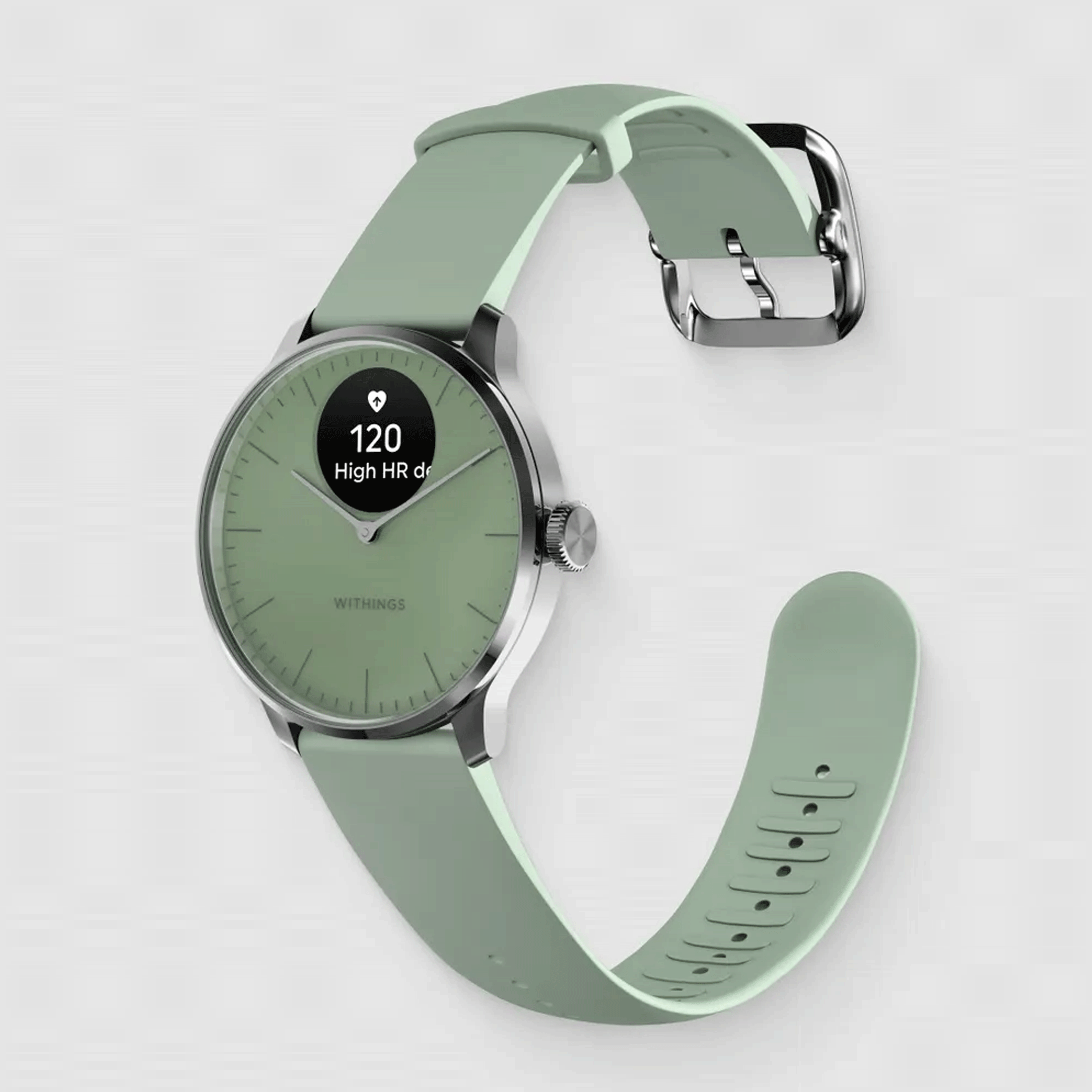 Withings ScanWatch Light connected watch green dial green silicone strap 37 mm WSW L GREEN