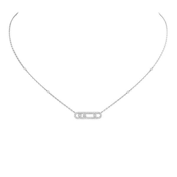 Collier Messika Baby Move Pavé en or blanc et diamants