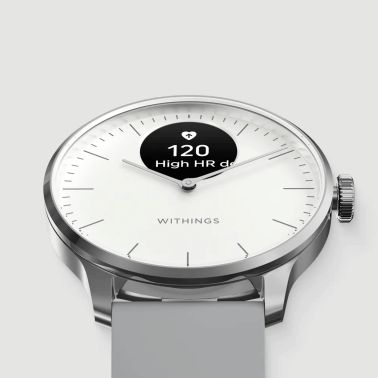 Montre connectée Withings ScanWatch Light cadran blanc bracelet silicone blanc 37 mm WSW L WHITE