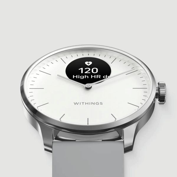 Withings ScanWatch Light connected watch white dial white silicone strap 37 m WSW L WHITE