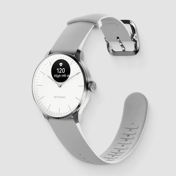 Montre connectée Withings ScanWatch Light cadran blanc bracelet silicone blanc 37 mm WSW L WHITE