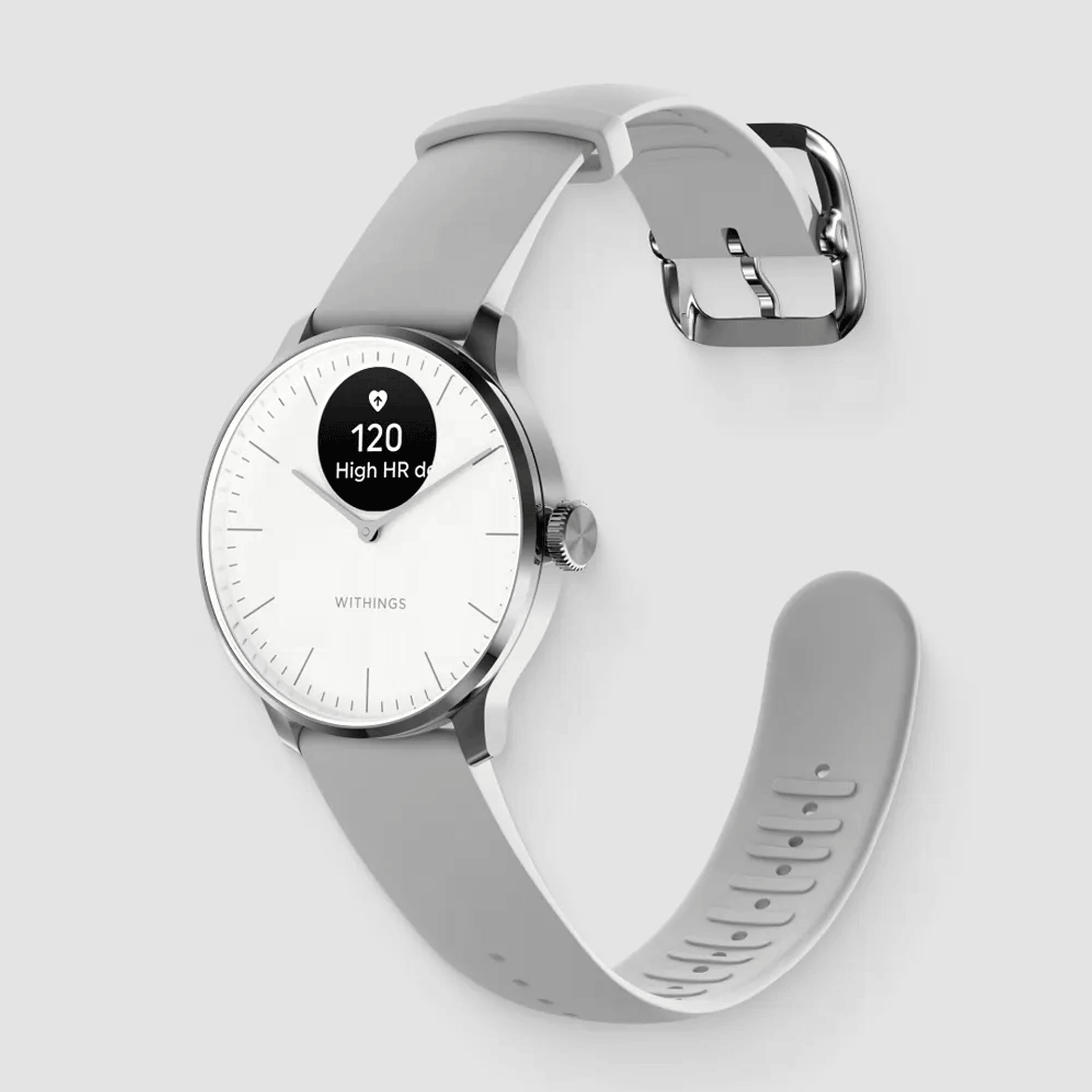 Montre connectée Withings ScanWatch Light cadran blanc bracelet silicone blanc 37 mm WSW L WHITE