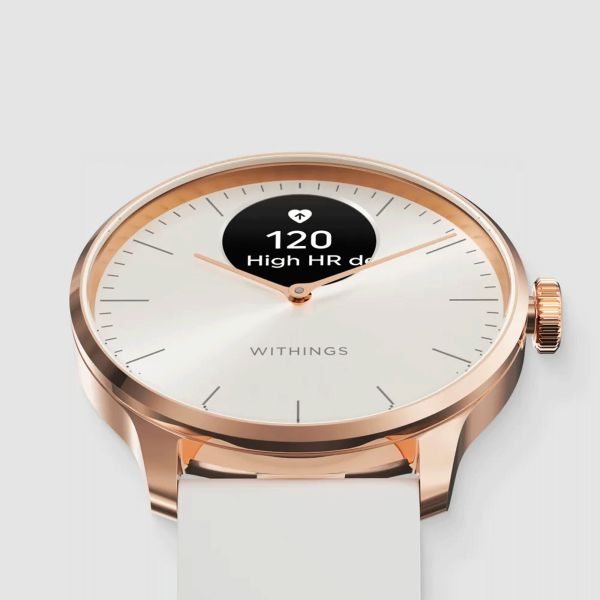Montre connectée Withings ScanWatch Light cadran sable bracelet silicone sable 37 mm WSW L ROWHI