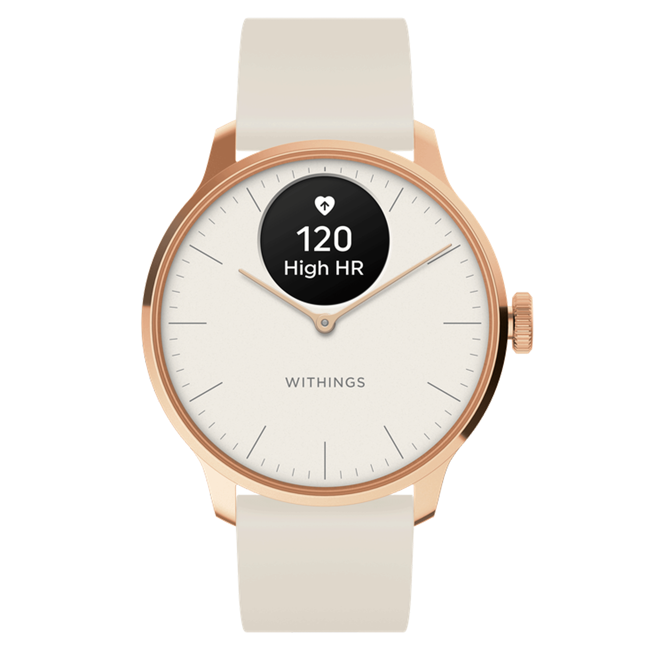 Montre connectée Withings ScanWatch Light cadran sable bracelet silicone sable 37 mm WSW L ROWHI