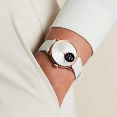 Montre connectée Withings ScanWatch Light cadran sable bracelet silicone sable 37 mm WSW L ROWHI