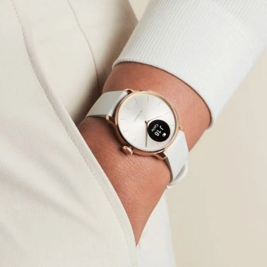 Montre connectée Withings ScanWatch Light cadran sable bracelet silicone sable 37 mm WSW L ROWHI