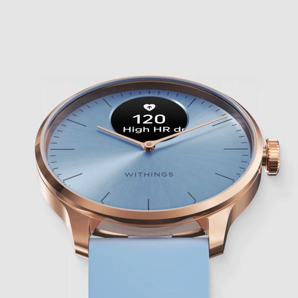Withings ScanWatch Light connected watch blue dial blue silicone strap 37 mm WSW L ROBLU