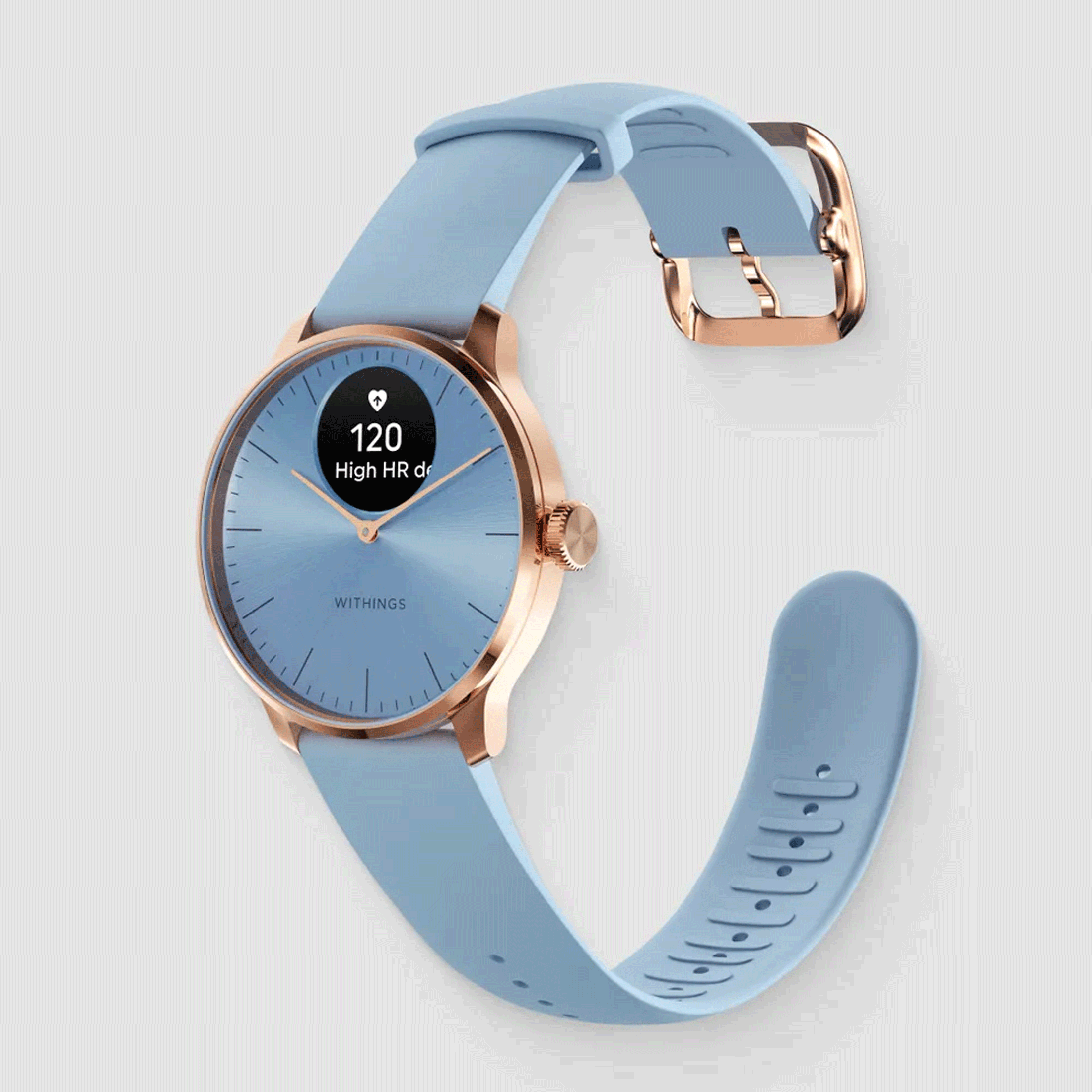 Montre connectée Withings ScanWatch Light cadran bleu bracelet silicone bleu 37 mm WSW L ROBLU
