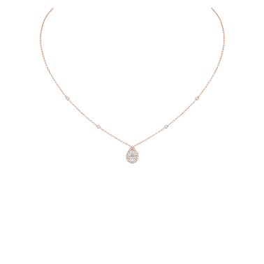 Collier Messika Joy en or rose et diamant poire 0,40 carat