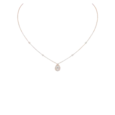 Collier Messika Joy en or rose et diamant poire 0,40 carat