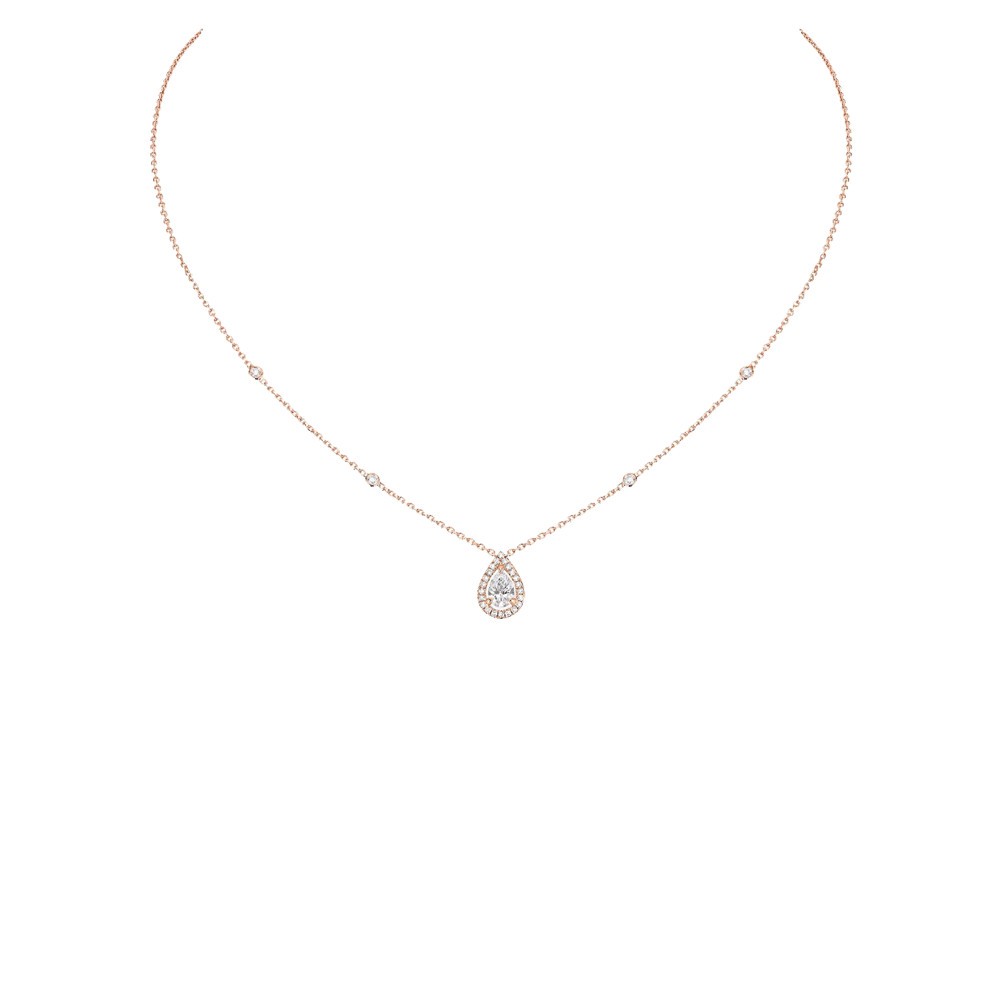 Collier Messika Joy en or rose et diamant poire 0,40 carat