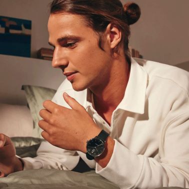 Withings ScanWatch Light connected watch black dial black silicone strap 37 mm WSW L BLACK