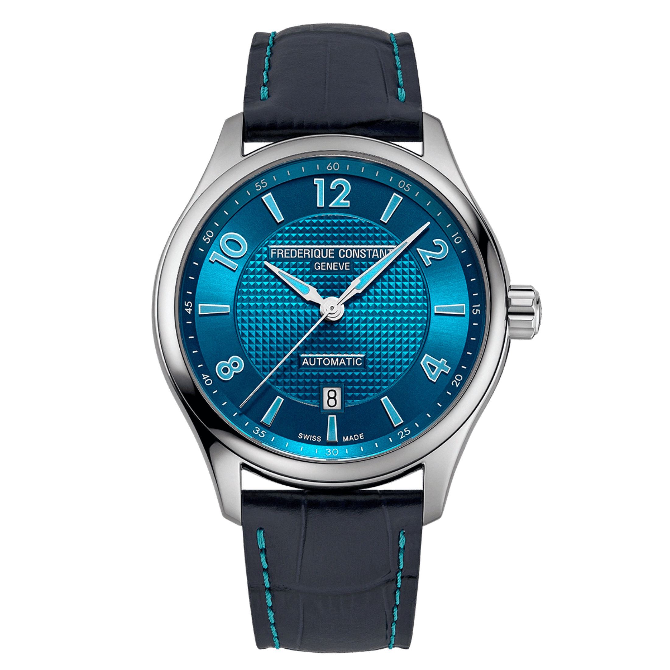 Frédérique Constant Runabout Automatic electric blue dial leather strap 42 mm