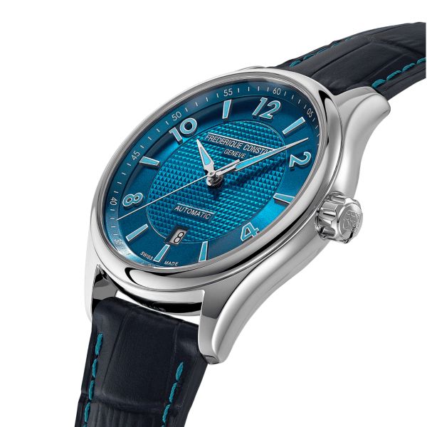 Frédérique Constant Runabout Automatic electric blue dial leather strap 42 mm