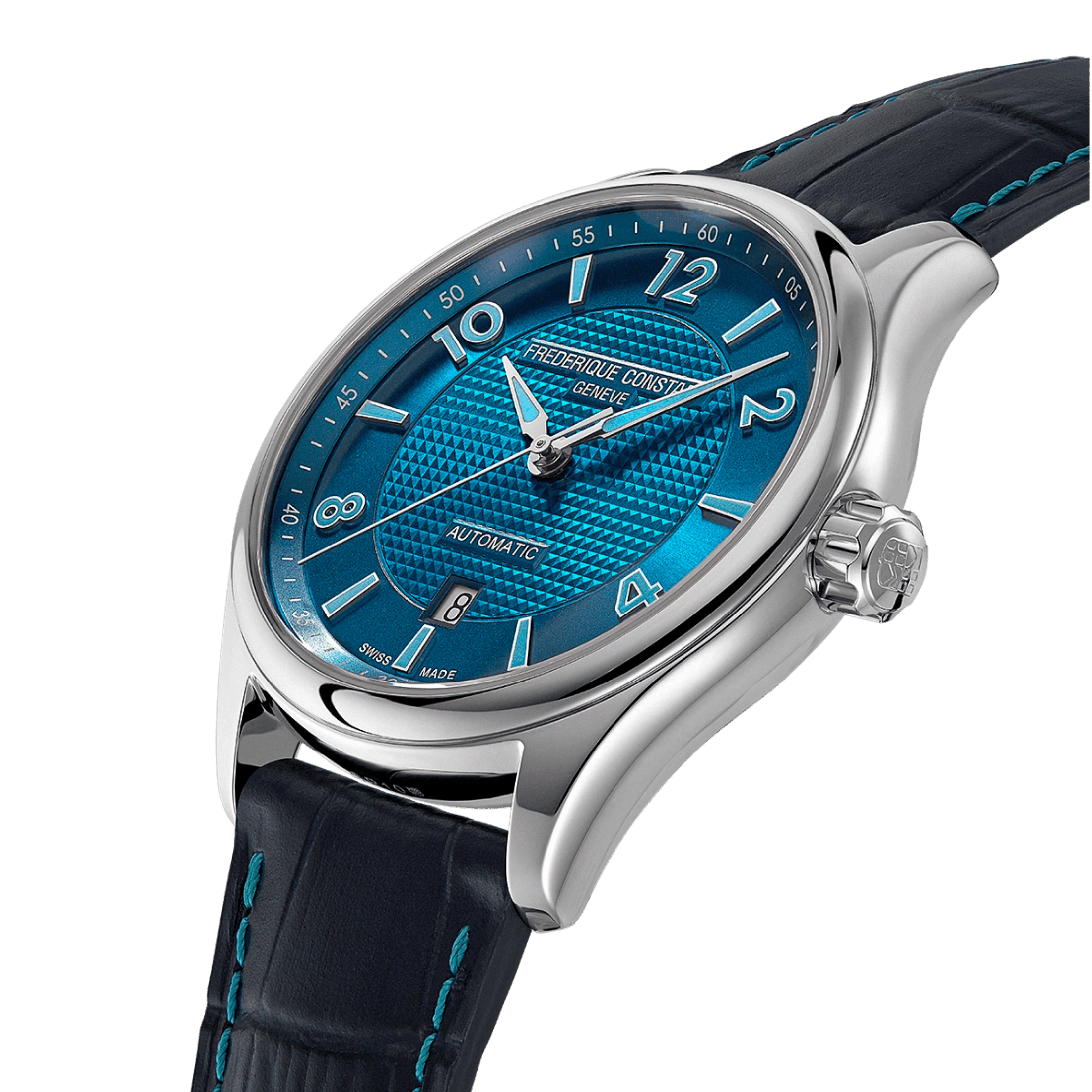 Frédérique Constant Runabout Automatic electric blue dial leather strap 42 mm