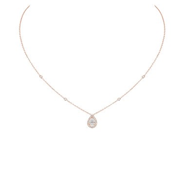 Collier Messika Joy en or rose et diamant poire 0,40 carat
