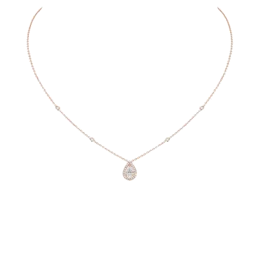 Collier Messika Joy en or rose et diamant poire 0,40 carat