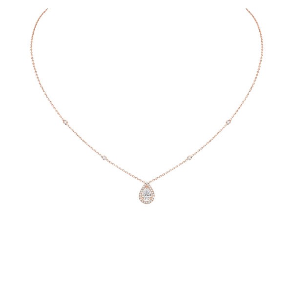 Collier Messika Joy en or rose et diamant poire 0,40 carat