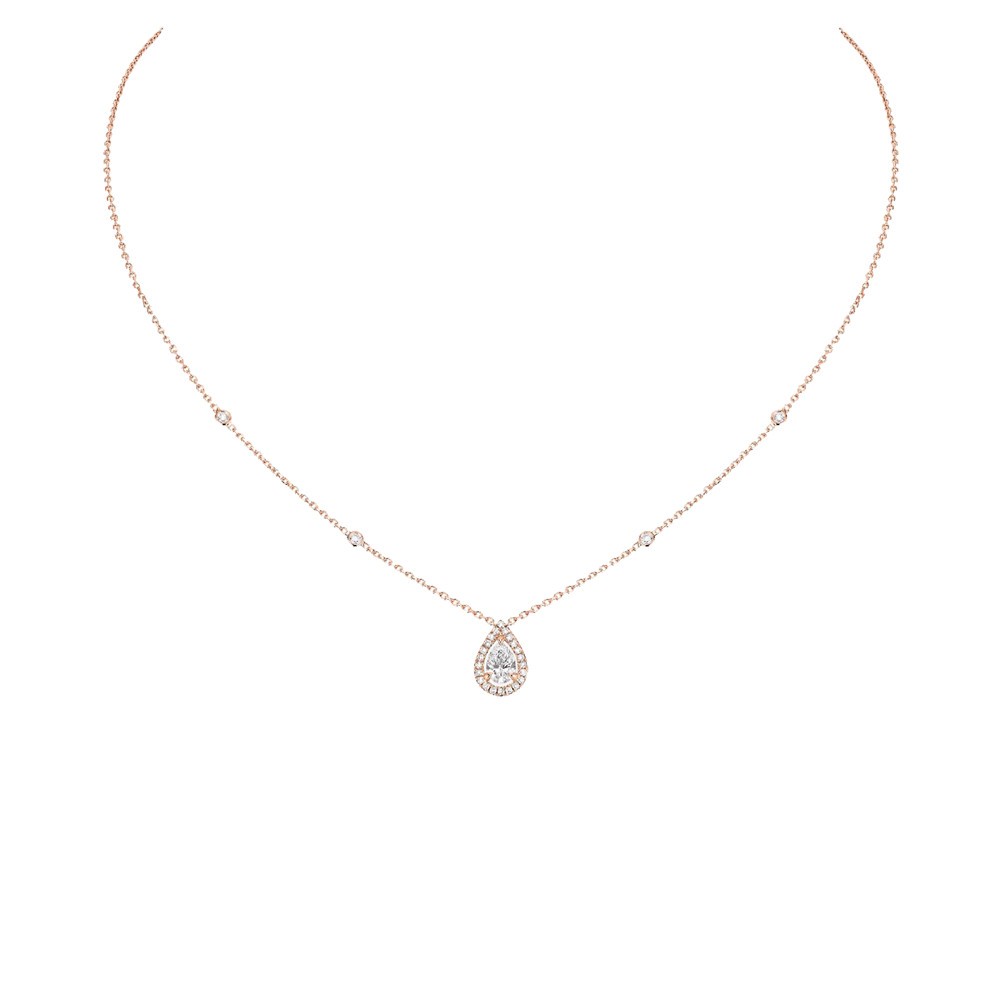 Collier Messika Joy en or rose et diamant poire 0,40 carat