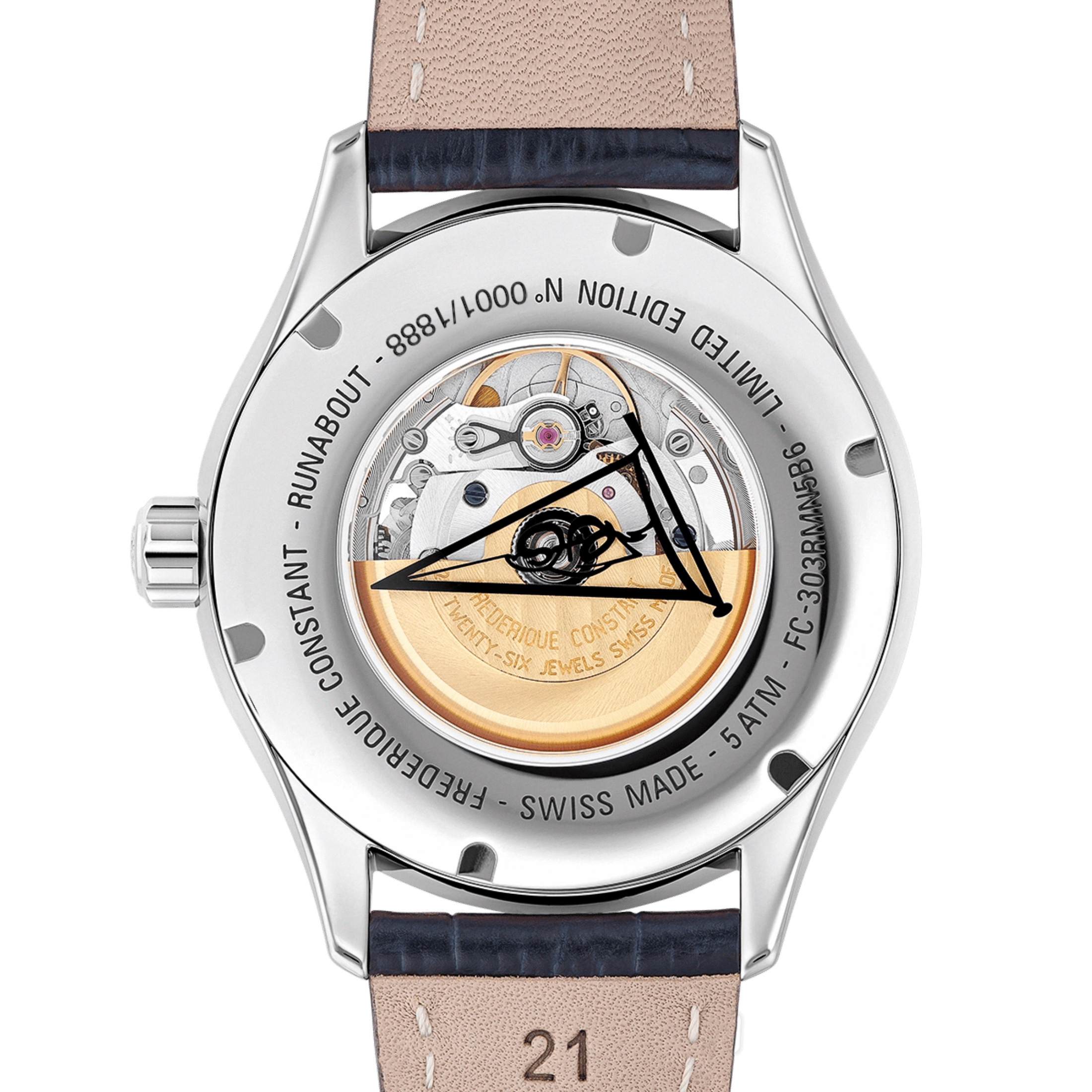 Frédérique Constant Runabout Automatic electric blue dial leather strap 42 mm