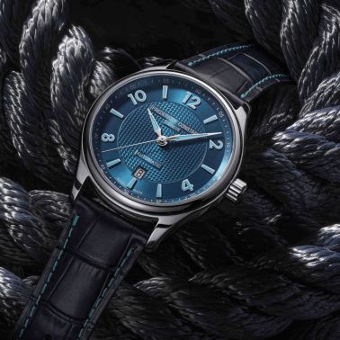 Frédérique Constant Runabout Automatic electric blue dial leather strap 42 mm