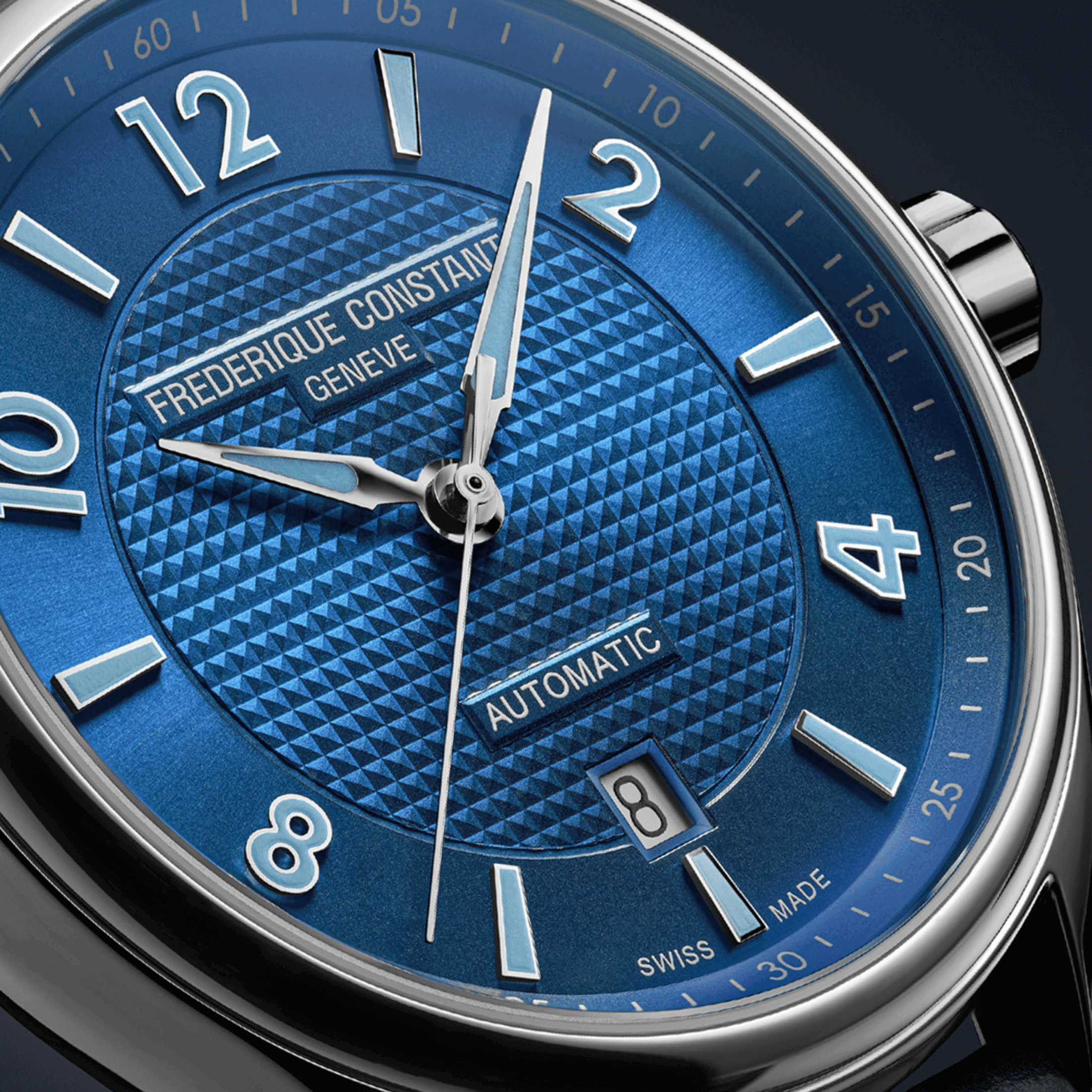Frédérique Constant Runabout Automatic electric blue dial leather strap 42 mm