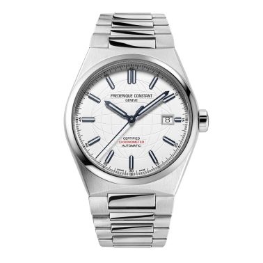 Montre Frédérique Constant Highlife automatique COSC cadran blanc bracelet acier 39 mm