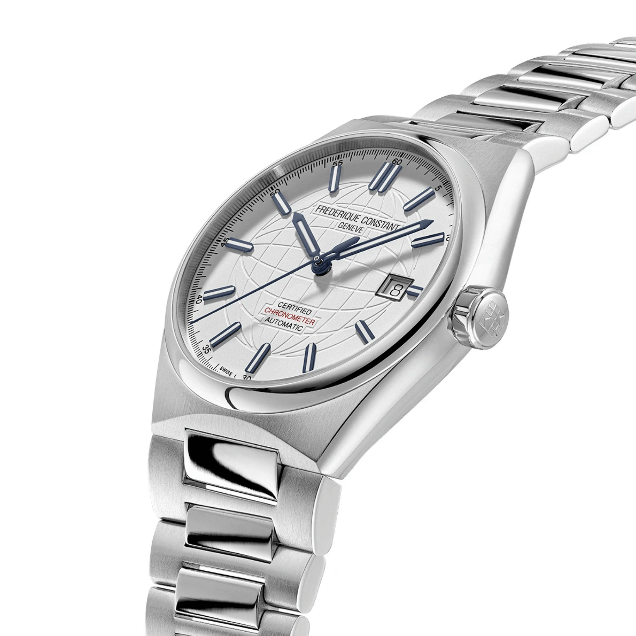 Frédérique Constant Highlife automatic COSC white dial steel bracelet 39 mm