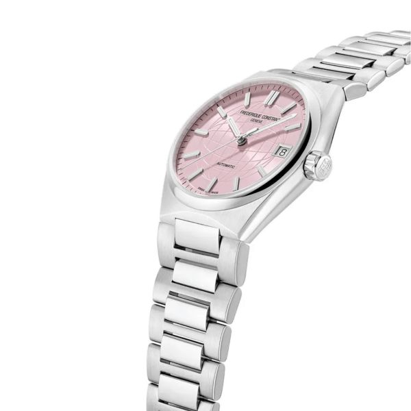 Frédérique Constant Highlife Ladies automatic pink dial steel bracelet 34 mm